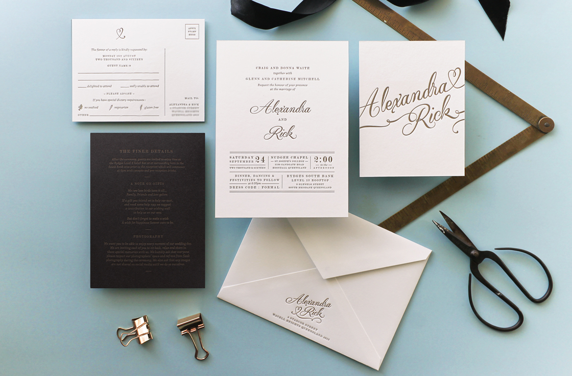Alexandra-and-Rick-Gold-Typographic-Letterpress_invitation