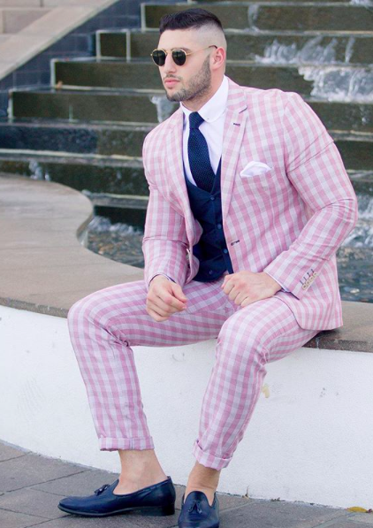 Urbbana Pink Check Suit